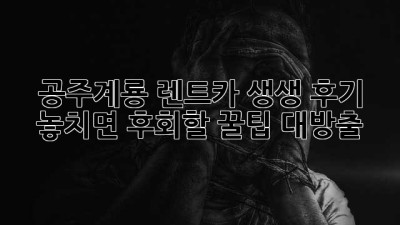 🚗💨 공주&계룡 렌트카 생생 후기! 놓치면 후회할 꿀팁 대방출 🍯