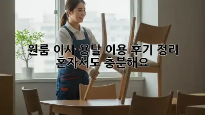 원룸 이사, 용달 이용 후기 정리: 혼자서도 충분해요!